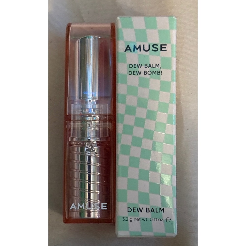 NEW Amuse Dew Balm, Dew Bomb! Lip Gloss, Pomelo Dew (03)